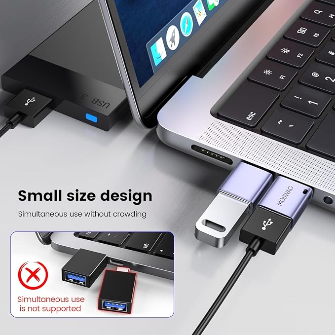 MOSWAG USB C to USB Adapter 4 Pack, USBC Male to USB 3.0 Female MacBook Pro Air - Image 5