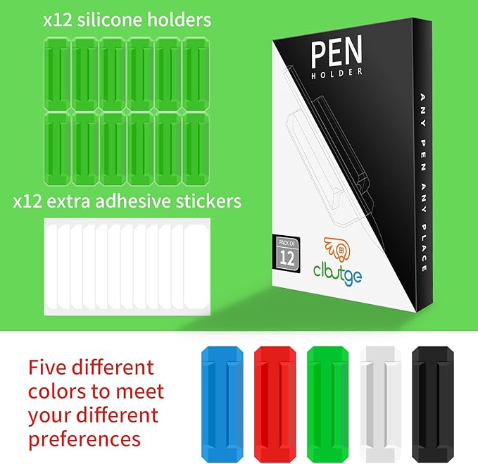 12 Pack Pen Holder for Desk, Silicone Pencil Holder - Image 3