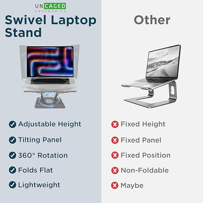 Uncaged Ergonomics Swivel Laptop Stand - Image 5