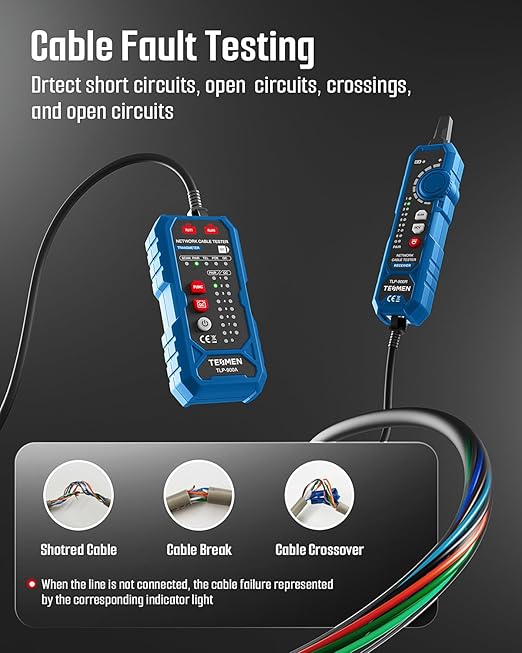 TESMEN TLP-900AR Network Cable Tester, Continuity, RJ11 RJ45, - Image 5
