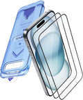 2+2 Pack Compatible with iPhone 15 Screen Protector 6.1" Tempered Glass with by MOCOLL