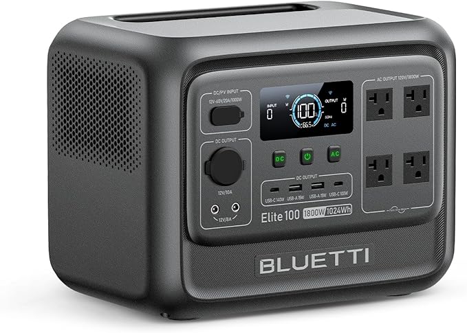 BLUETTI Elite 100 V2 Portable Power Station, 1024Wh LiFePO4 Battery Backup w/ 4 by BLUETTI