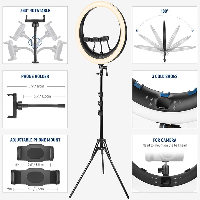 NEEWER RP19H 19" Ring Light - Image 7