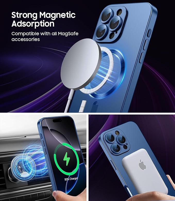Magnetic for iPhone 16 Pro Max Case Slim Soft Silicone Bumper Shockproof - Image 3