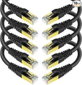 KASIMO CAT 8 Ethernet Cable 1 Feet, 10 Pack Black Shielded SFTP Internet by KASIMO