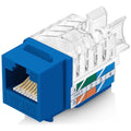 Everest 45° Angled RJ45 Cat6A Keystone Jacks 20-Pack in Blue by EverestMediaSolutions