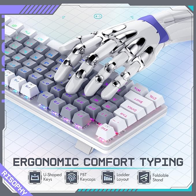 Wireless Mechanical Keyboard, Triple Mode 2.4G/USB-C/Bluetooth Gaming Keyboard - Image 7
