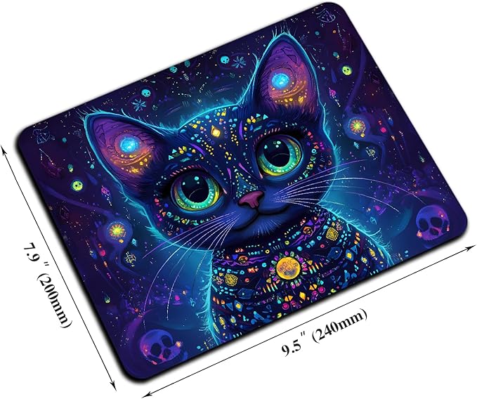 Mouse Pad, Cute Purple Cartoon Cat Mouse Pads - Image 2