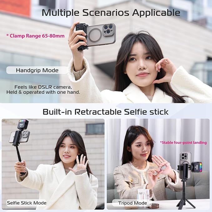 ULANZI JJ02 Selfie Stick Tripod, Extendable Grip Phone Tripod - Image 3