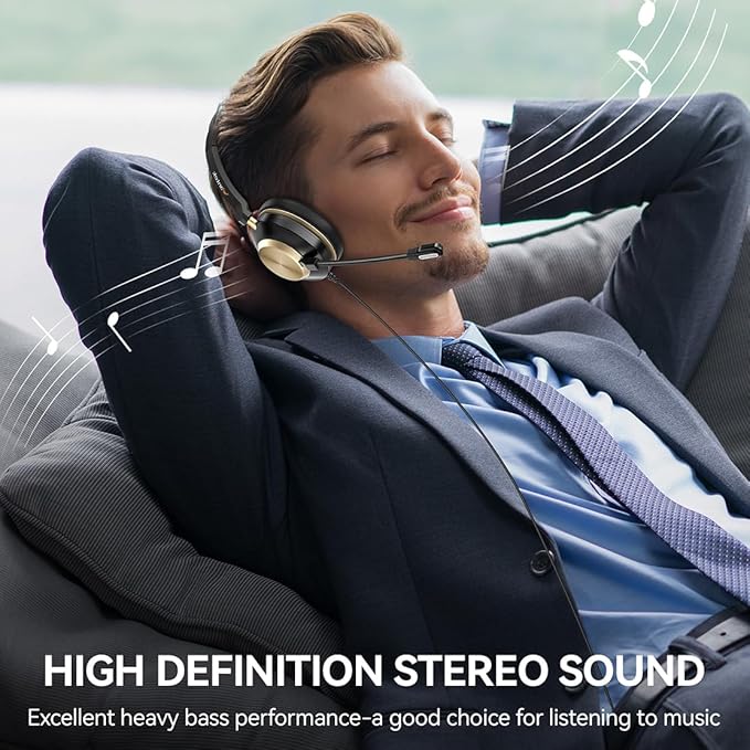 Headset with Mic, USB Headset with Microphone, Computer Headset with Noise - Image 5