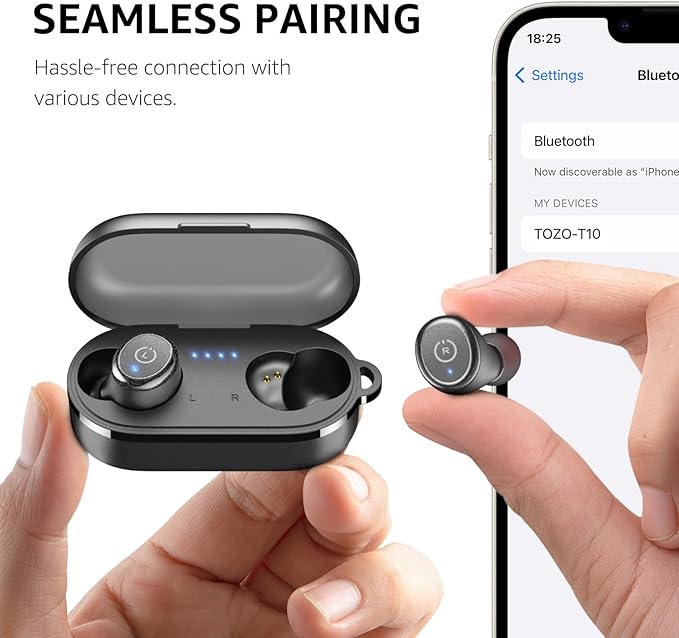 TOZO T10 Wireless Earbuds Bluetooth 5.3 Headphones, App Customize EQ, Ergonomic - Image 8