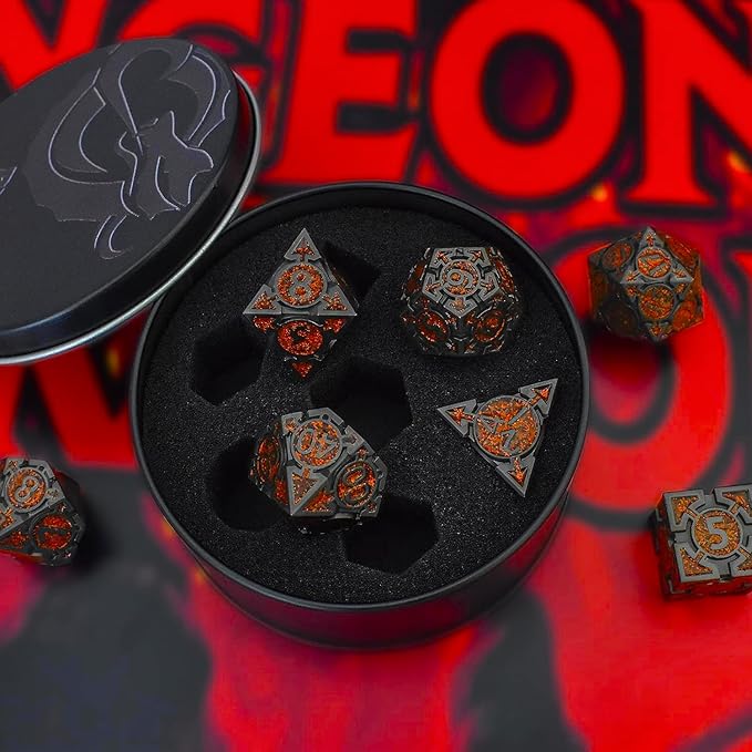 RULE DICE DND Metal Dice Set, Dungeons and Dragons D&D Dice Set, 7 die Metal - Image 3