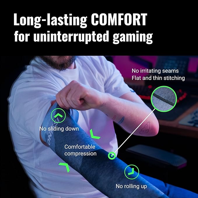 ONISSI Gaming Arm Sleeve for PC │Anti-Friction, Compression Gamer Sleeves for - Image 7