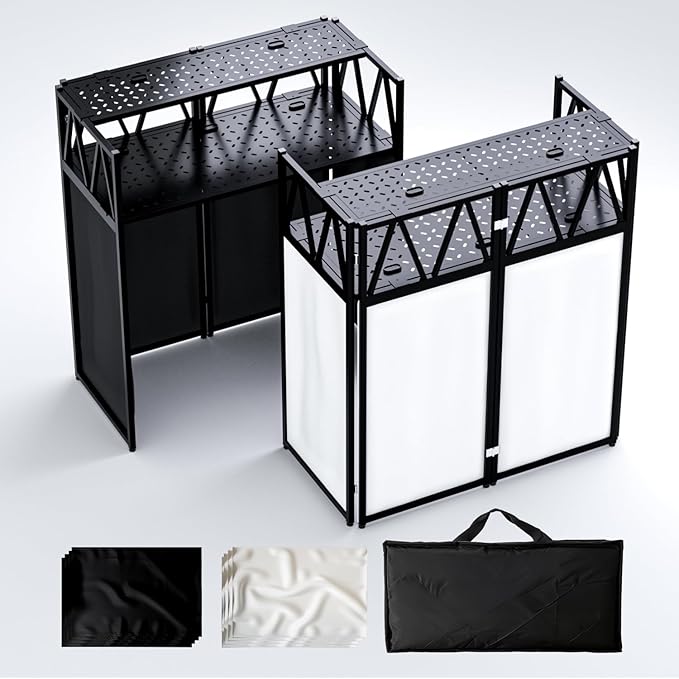 DJ Table Stand Portable booth Double Deck, Foldable DJ Stand Booth, Heavy-Duty by Unknown