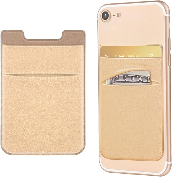 2 Pack Stick On Wallet Sleeve Cell Phone Dual Pocket Card Holder Double Pocket by OBVIS