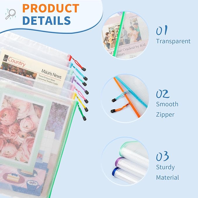 Umriox 32PCS Mesh Zipper Pouch, Zipper Bags - Image 4