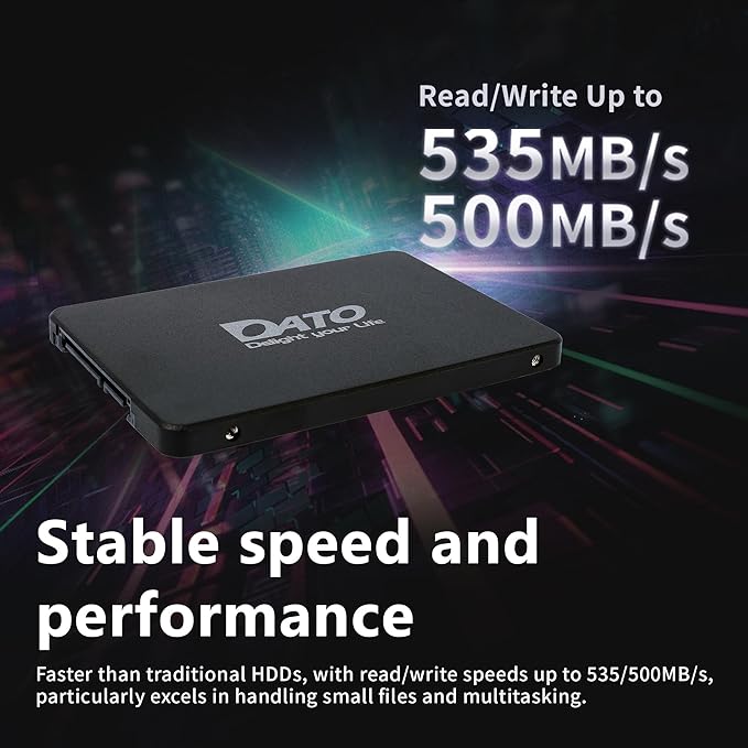 DATO 512GB SSD 2.5" SATA III Internal Solid State Drive, 3D NAND, SLC Cache - Image 3