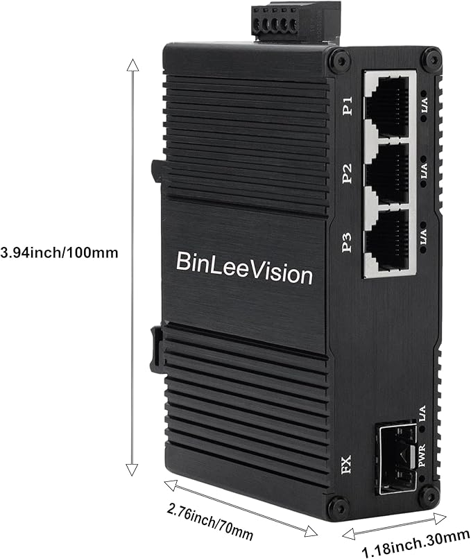 Industrial Mini Gigabit Ethernet Switch 3-Port RJ45 10/100/1000BASE-T+1-Port - Image 5