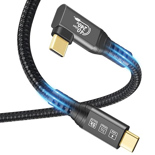 USB4 Cable, with Thunderbolt 4, 240W Charging, 40 Gbps Data Cable, 8K @ 60Hz HDR by CHENLENIC