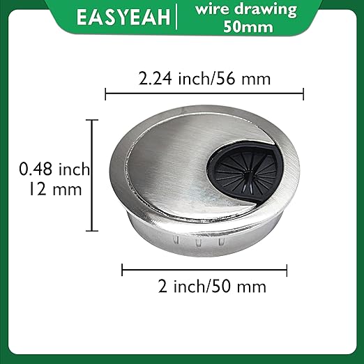 2 Pcs Desk Grommet 2" / 50 mm, Desk Cord Hole Cover, Cable Grommet Metal Zinc - Image 8