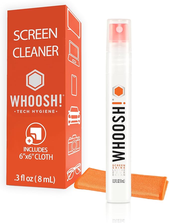 WHOOSH! Screen Shine Pocket 0.3 fl oz – Powerful Computer Screen Cleaner by WHOOSH