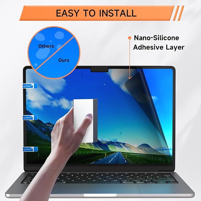 Privacy Screen for MacBook Air 15 Inch, Matte Anti Glare Blue Light Filter - Image 6
