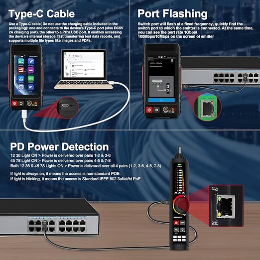 Rechargeable Network Cable Tester, WANLUTECH Tone Generator - Image 5