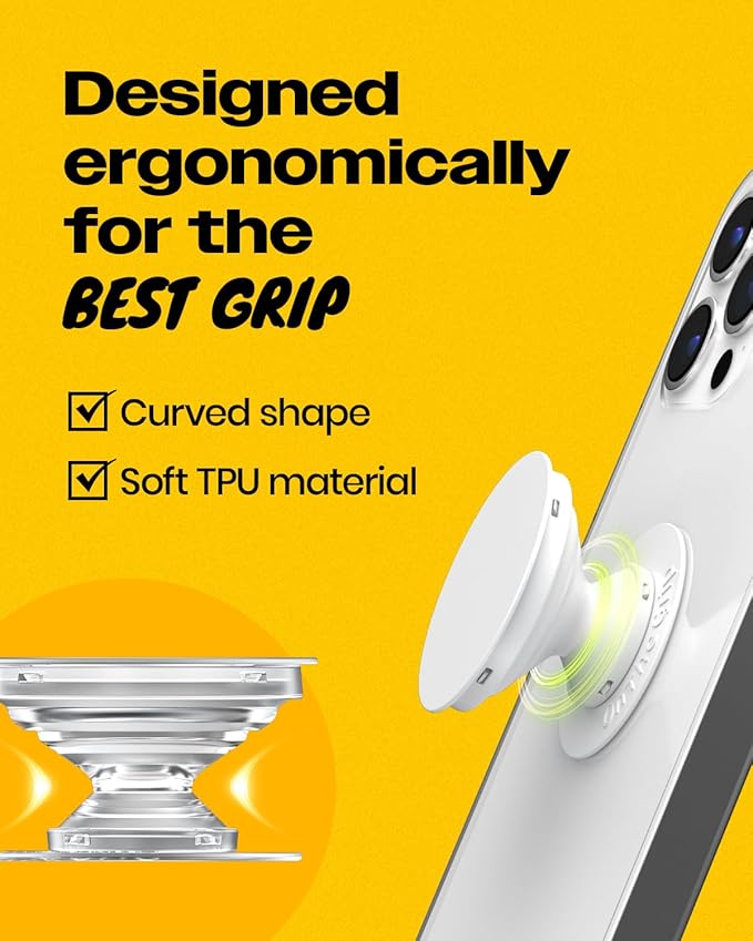 Solid Color Button Phone Grip – Minimalist Design, Durable and Lightweight - Image 3