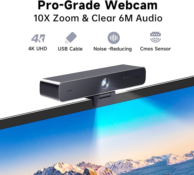 HORION 4K Webcam with Microphone, Auto Framing Camera - Image 5