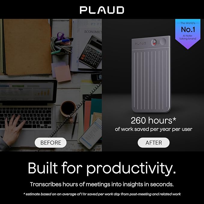 Plaud Note AI Voice Recorder, Voice Recorder w/Case, App Control, Transcribe & - Image 2