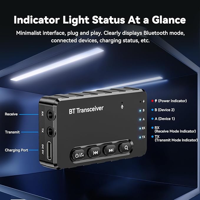 Bluetooth Transmitter Receiver aptX Adaptive/Low Latency/HD Bluetooth Adapter - Image 2