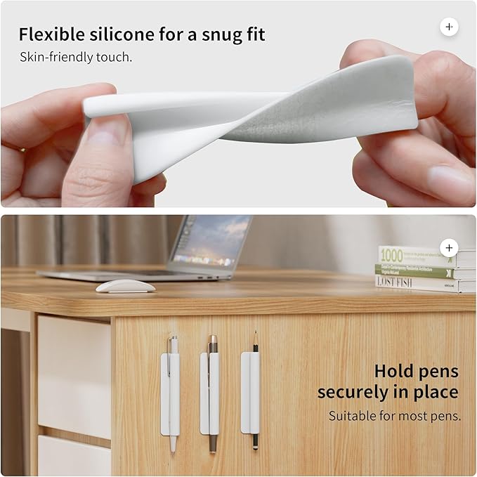 ELETIUO Pencil Holder For Most Pens, Self-Adhesive Stick To Notebooks, Silicone - Image 6