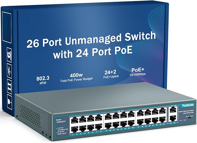 Yuanley 24 Port PoE Switch by YuanLey