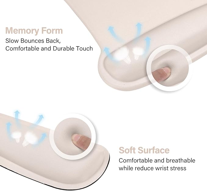 MOSISO Wrist Rest Support for Mouse Pad & Keyboard Set, Ergonomic Mousepad - Image 4