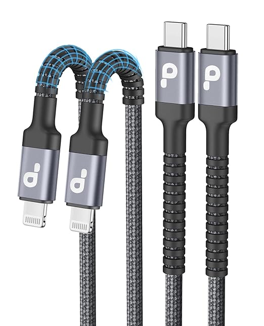 PRAKIE USB C to Lightning Cable 3FT 2Pack iPhone Fast Charger Cable 1M USBC to by PRAKIE