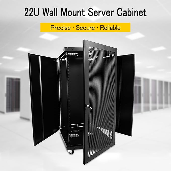 RAISING ELECTRONICS 22U Wall Mount Network WiFi Server Cabinet Rack Enclosure - Image 2