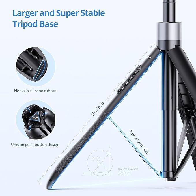 ATUMTEK 60" Selfie Stick Tripod, All in One Extendable Phone Tripod Stand - Image 5