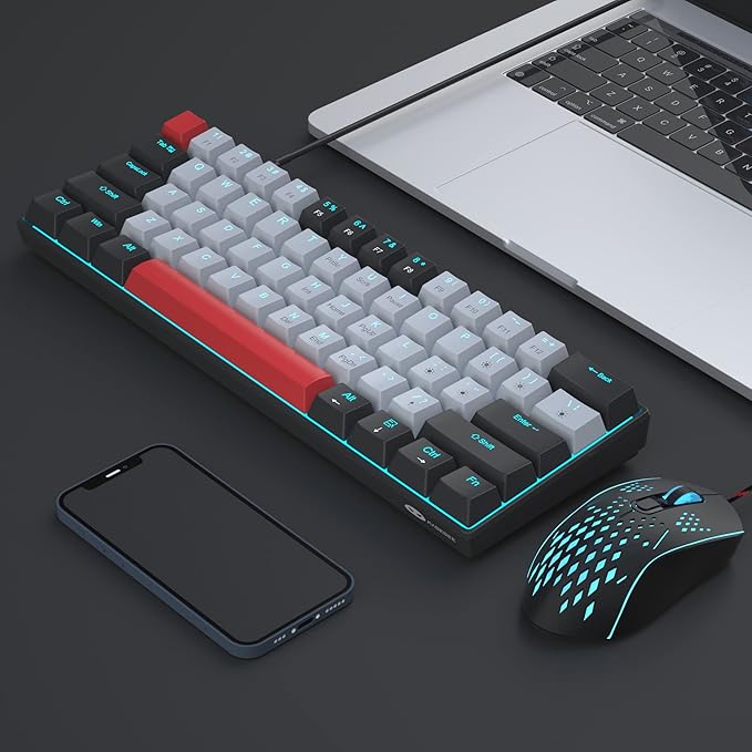 Gaming Keyboard and Mouse Combo, 60% Compact Mechanical Keyboard - Image 7