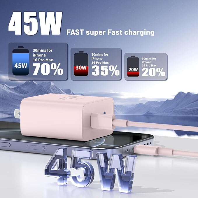 Super Fast Samsung Charger Type C, 45W Dual Port USB C Fast Charger Block & - Image 2