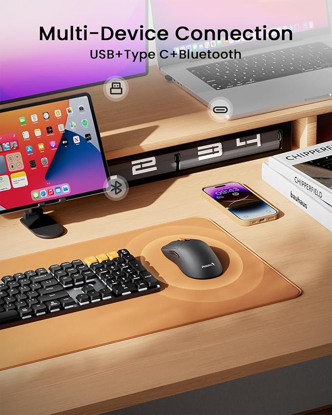 ProtoArc Bluetooth Wireless Mouse, USB C Mouse, EM15 Rechargeable Compact - Image 2
