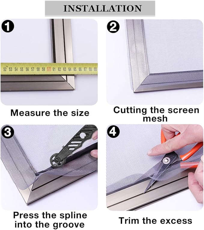 48inch*100ft Window Screens Replacement, Cuttable Fiberglass Roll Screens Door - Image 4