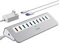 Powered USB Hub 10Gbps, 10 Port USB 3.1 Gen 2 Hub by intpw
