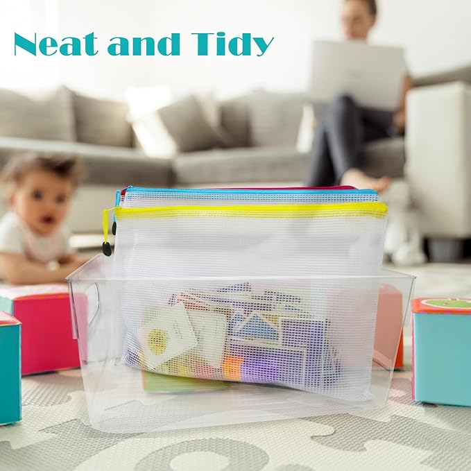 64pcs A4 Mesh Zipper Pouch Bags, Mesh Bags - Image 5