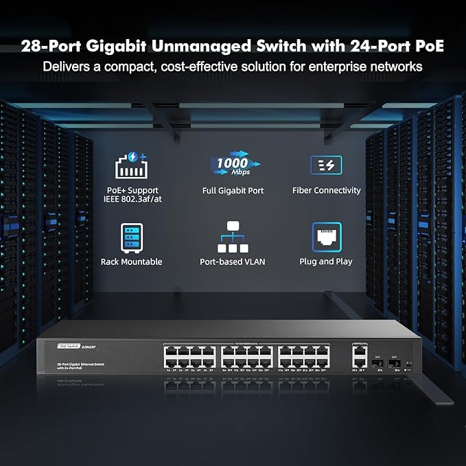24 Port Full Gigabit PoE Switch - Image 2