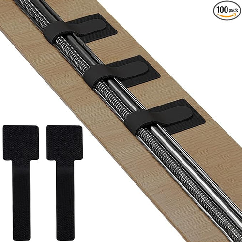 100pcs Hook and Loop Cable Ties, Sticky-Back Cable Straps, Cable Clip, Cord by Tinkeep