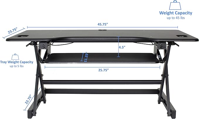 Rocelco 46" Large Height Adjustable Standing Desk BUNDLE - Image 5