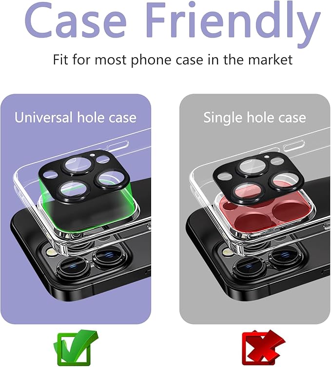 2 Pack Camera Lens Protector for iPhone 14 Pro/iPhone 14 Pro Max, AR Tempered - Image 4