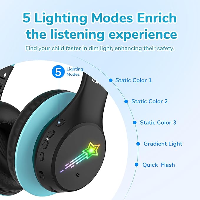 EarFun K4 Kids Bluetooth Headphones, Wireless Headphones - Image 3