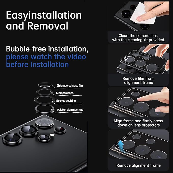 For Samsung Galaxy S24 Ultra Camera Lens Protector, Individual Lens Protector - Image 7