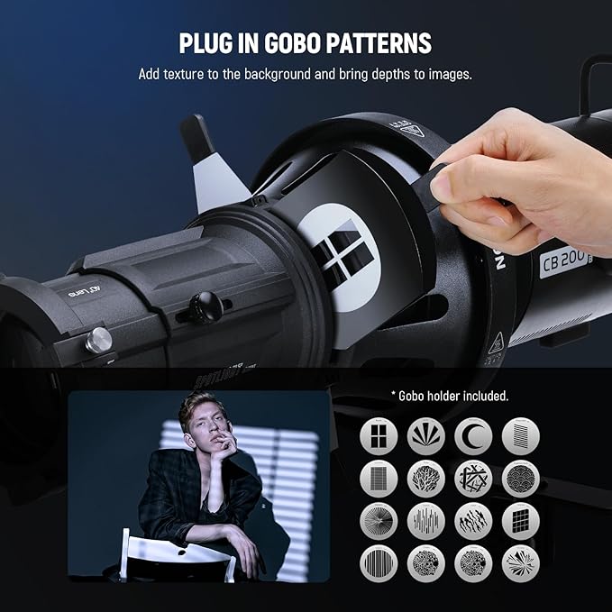 NEEWER Spotlight Snoot with 40° Projection Lens, Adjustable Focus, 16 Metal - Image 5